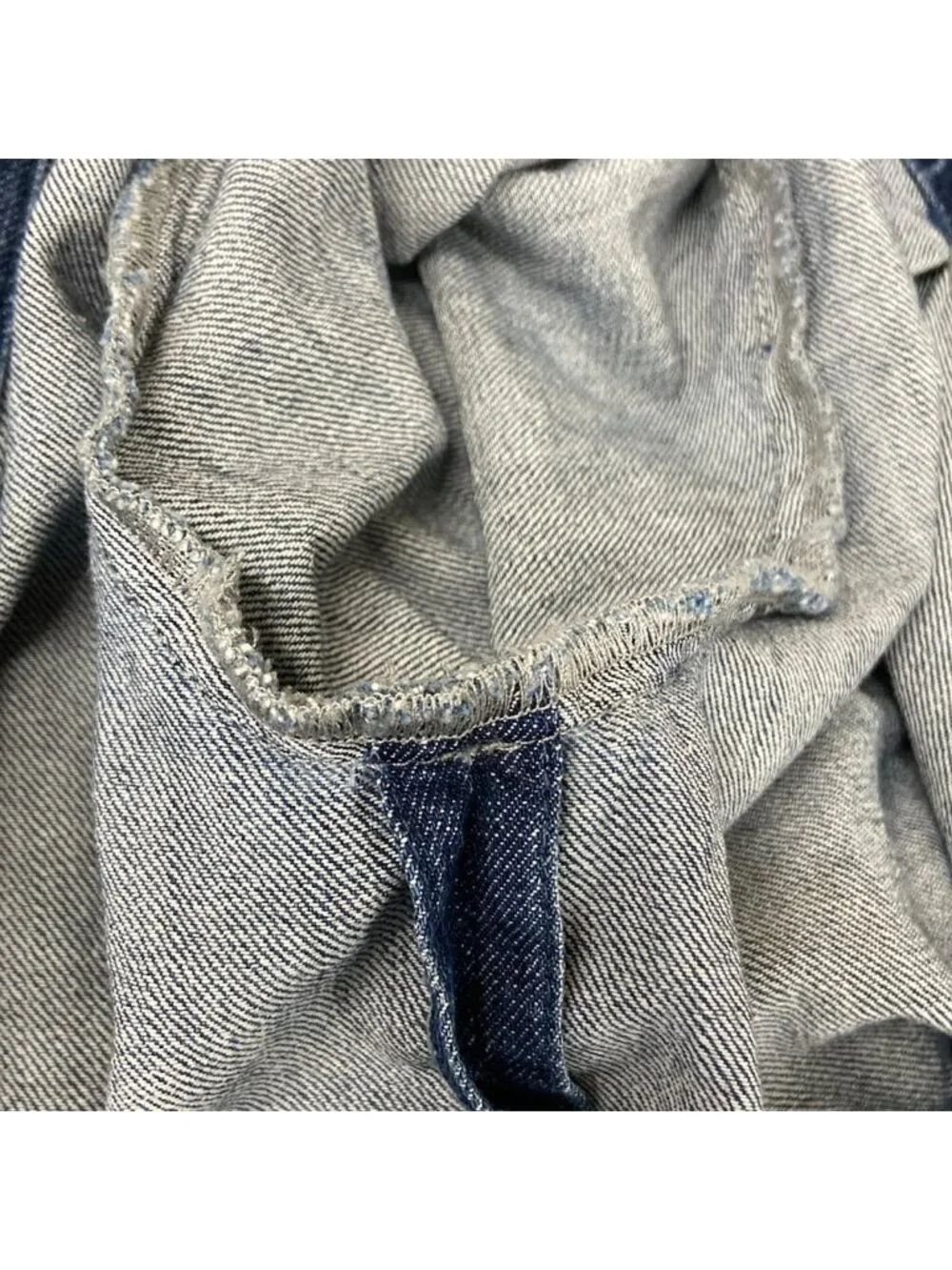 Chanel Long Sleeve Blouse S Blue Denim CC Logo Cotton 36